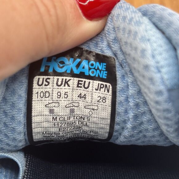 Hoka One One Clifton 9 Blue Running Shoes Men’s Size 10 D Selling AS IS READ - Picture 8 of 10